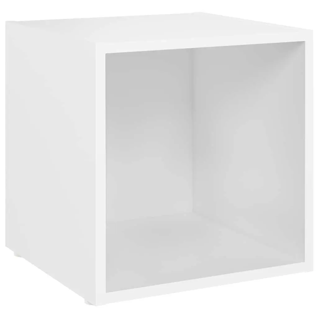 TV Cabinet White 37x35x37 cm Engineered Wood Storage Unit Display Stand 2 pcs