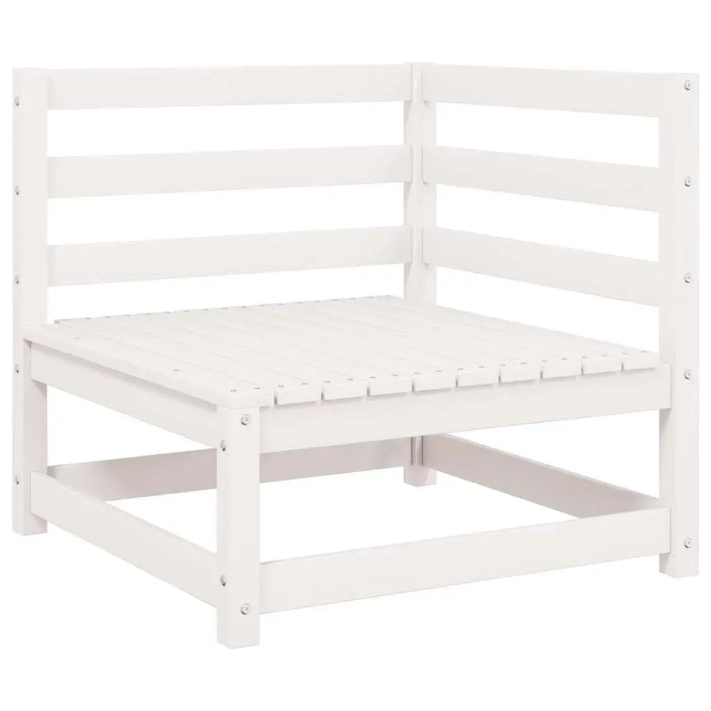 Modular Garden Seating Corner Sofa Outdoor White Solid Pinewood Furniture