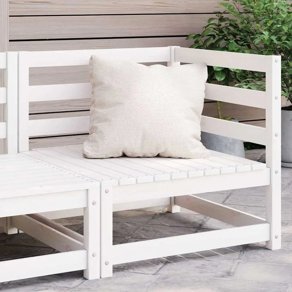 Modular Garden Seating Corner Sofa Outdoor White Solid Pinewood Furniture