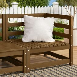 Garden Corner Sofa Solid Pinewood Modular Outdoor Sectional Seating Brown