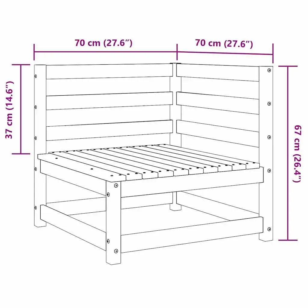 Solid Pinewood Garden Corner Sofa