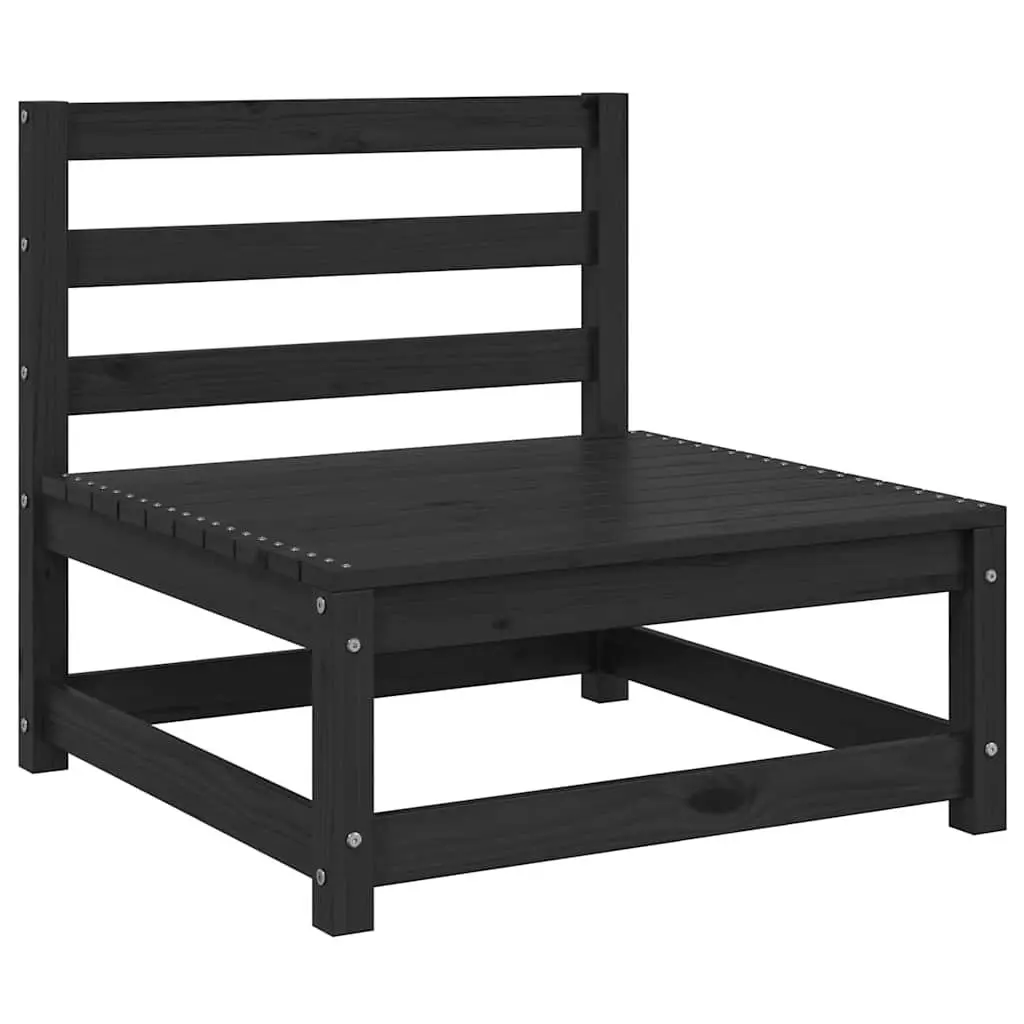 Black Solid Pinewood Modular Sofa Sectional