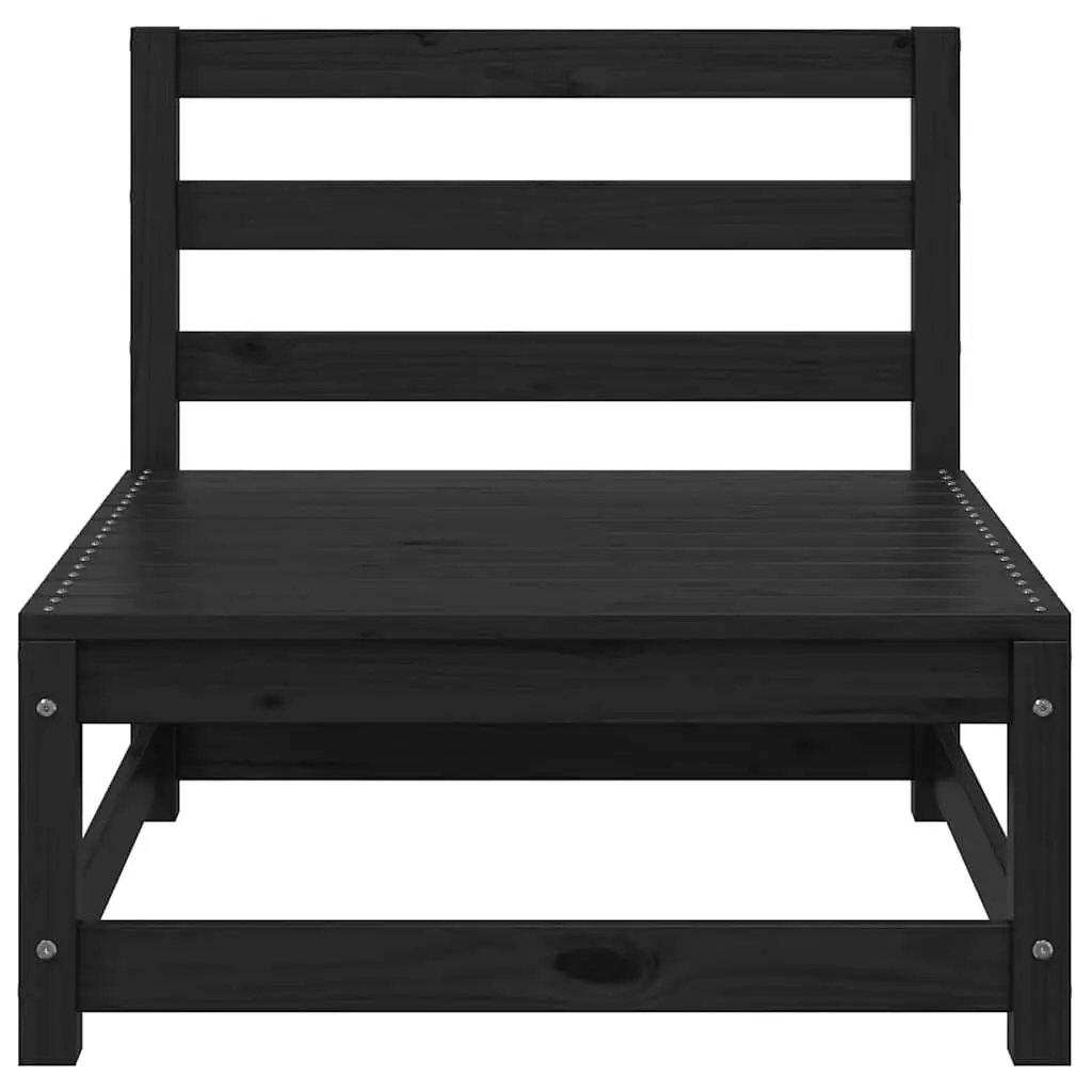 Black Solid Pinewood Modular Sofa Sectional