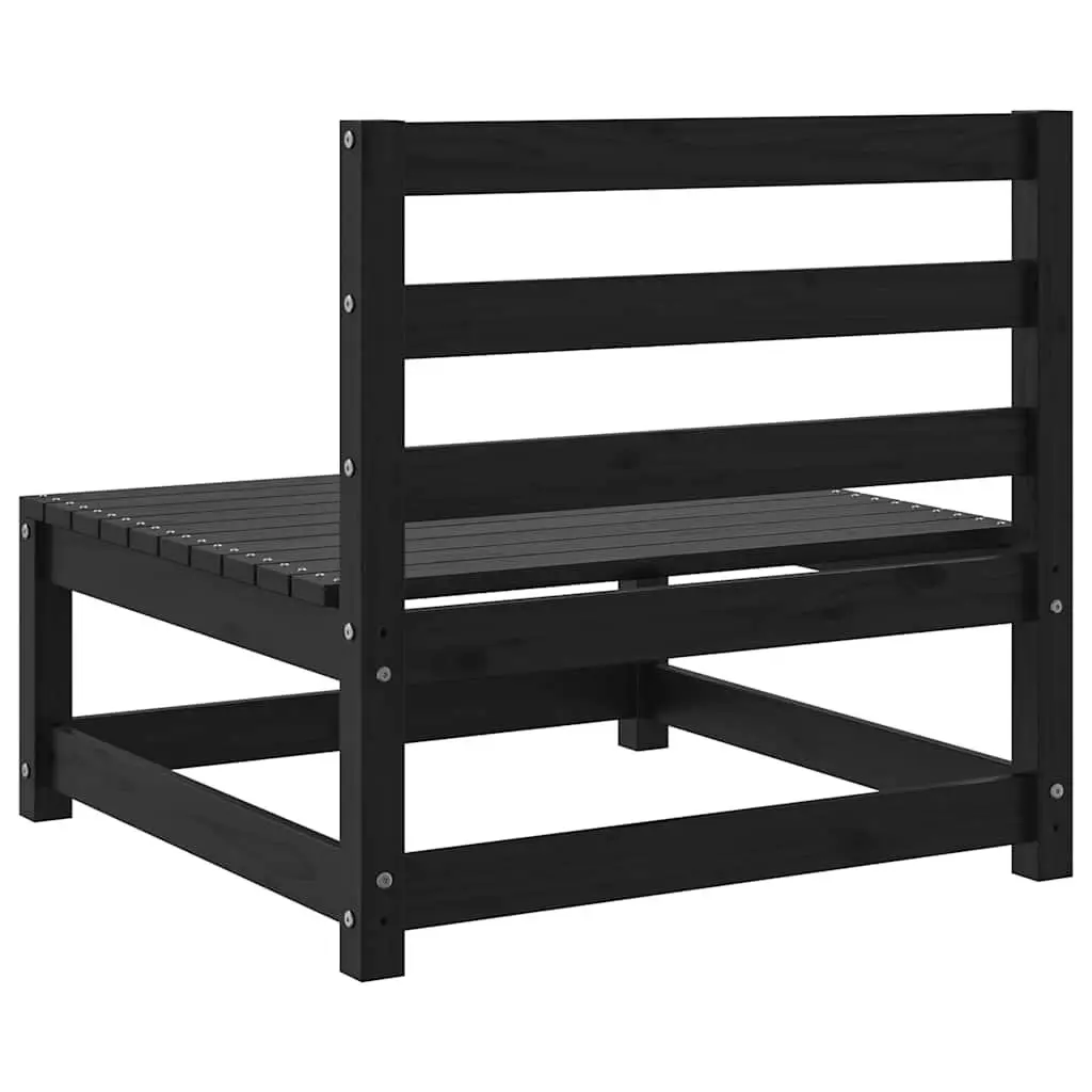 Black Solid Pinewood Modular Sofa Sectional