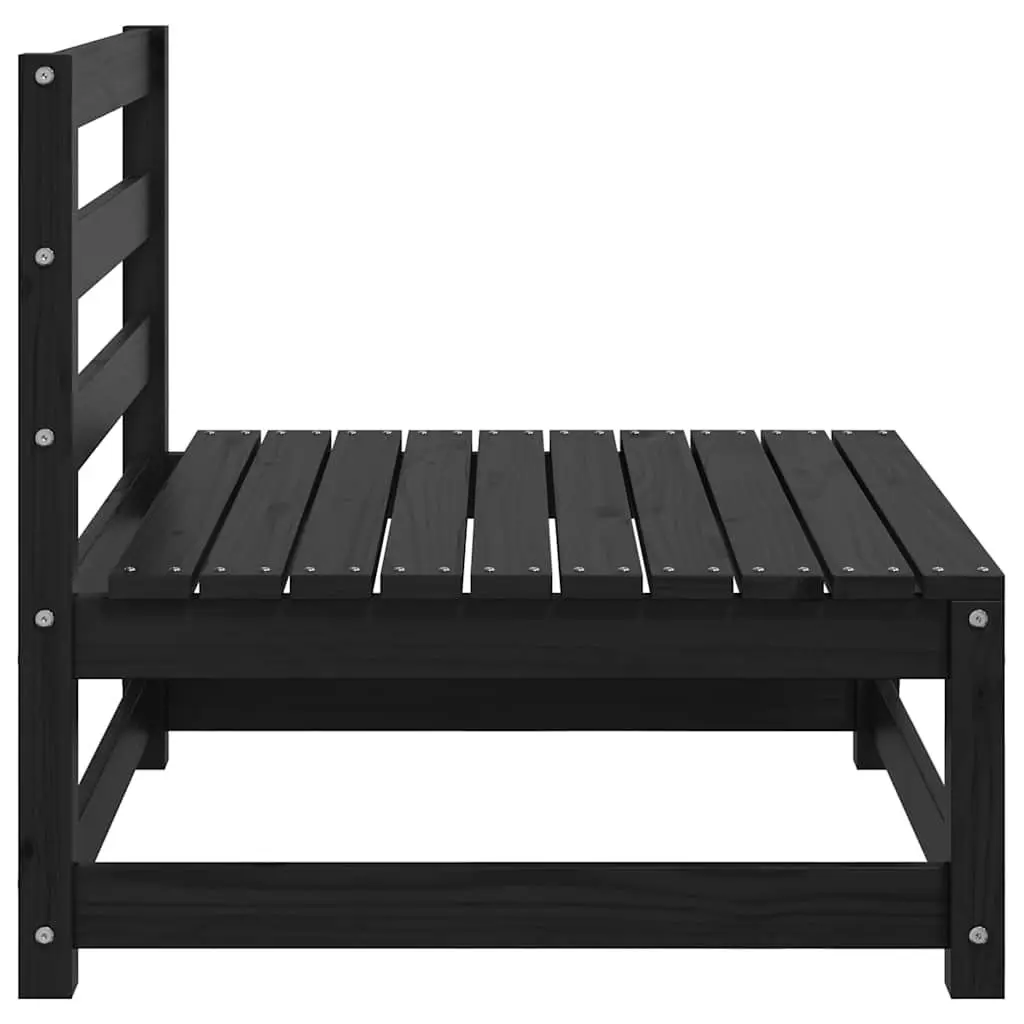 Black Solid Pinewood Modular Sofa Sectional