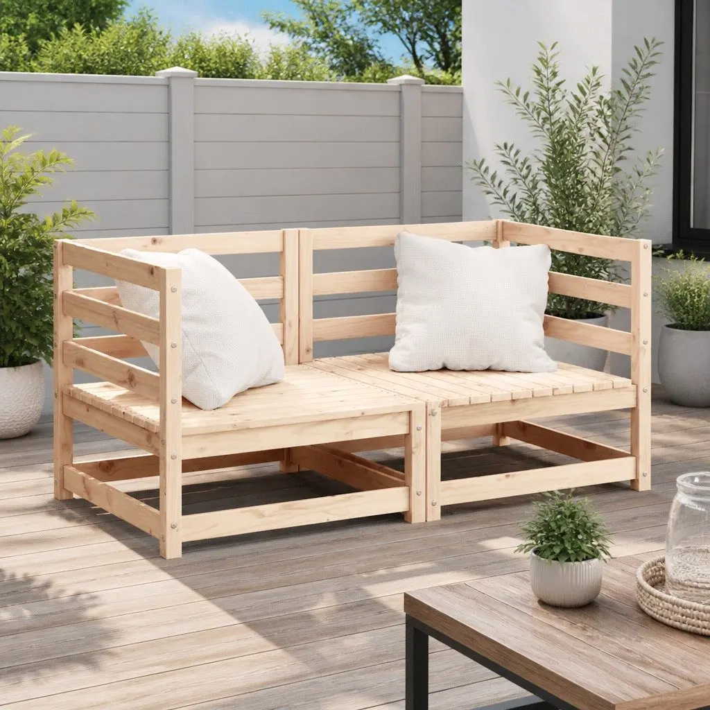 Outdoor Sectional Sofa Corner Unit 2 Pieces Garden Lounge Seating Modular