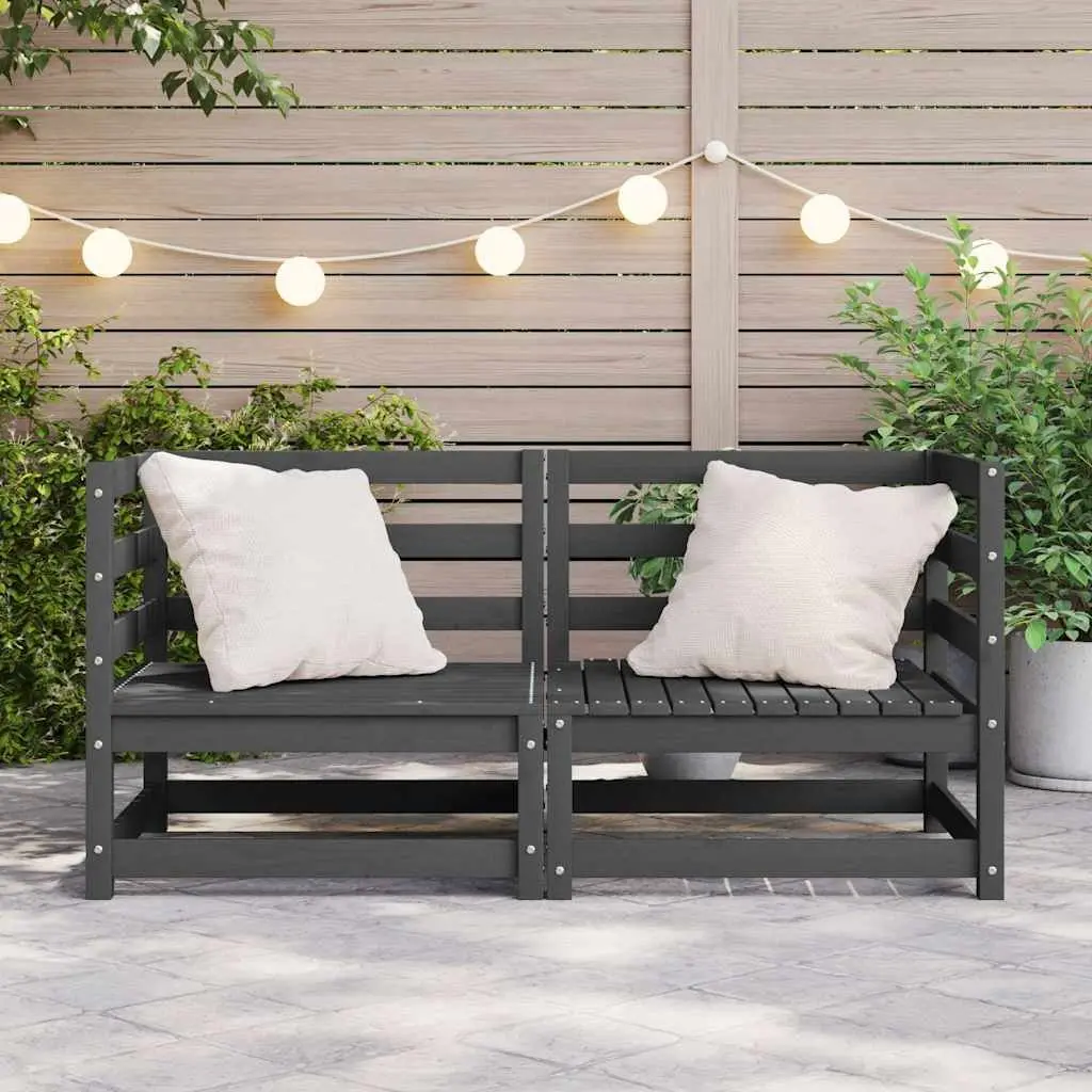 Outdoor Corner Sofa Set 2 pcs Garden Modular Lounge Grey Pinewood