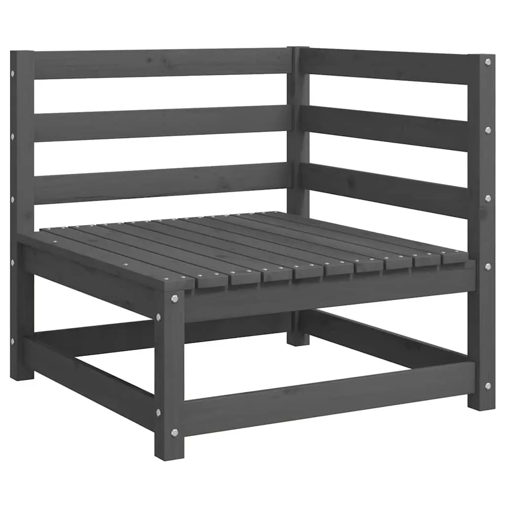 Outdoor Corner Sofa Set 2 pcs Garden Modular Lounge Grey Pinewood