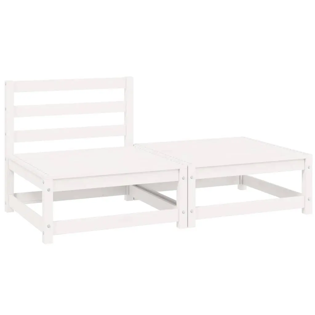 Outdoor Sectional Sofa Lounge Set 2 Piece White Garden Furniture