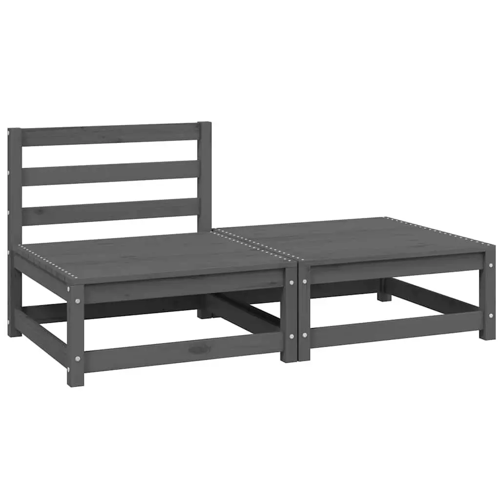 Outdoor Sectional Sofa Lounge Set 2 Piece Grey Garden