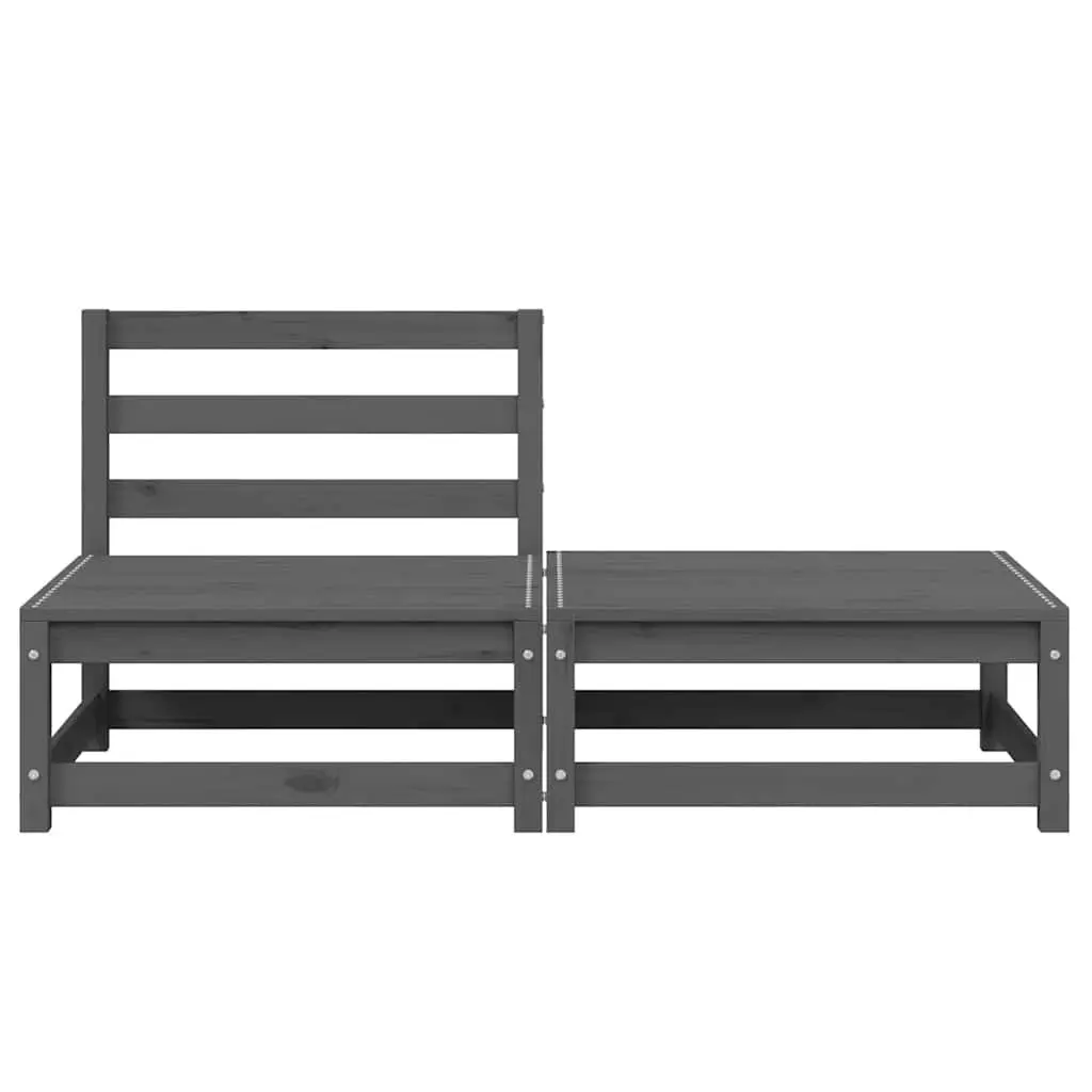 Outdoor Sectional Sofa Lounge Set 2 Piece Grey Garden