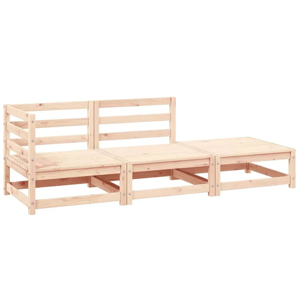 3 Piece Garden Lounge Set with Solid Pinewood Construction