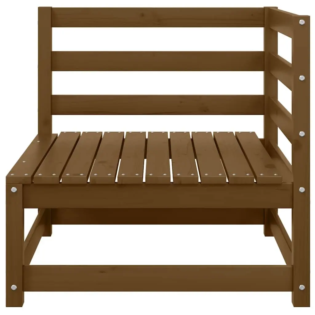 Garden Corner Sofa with Cream Cushions Solid Pinewood Brown Outdoor Sectional