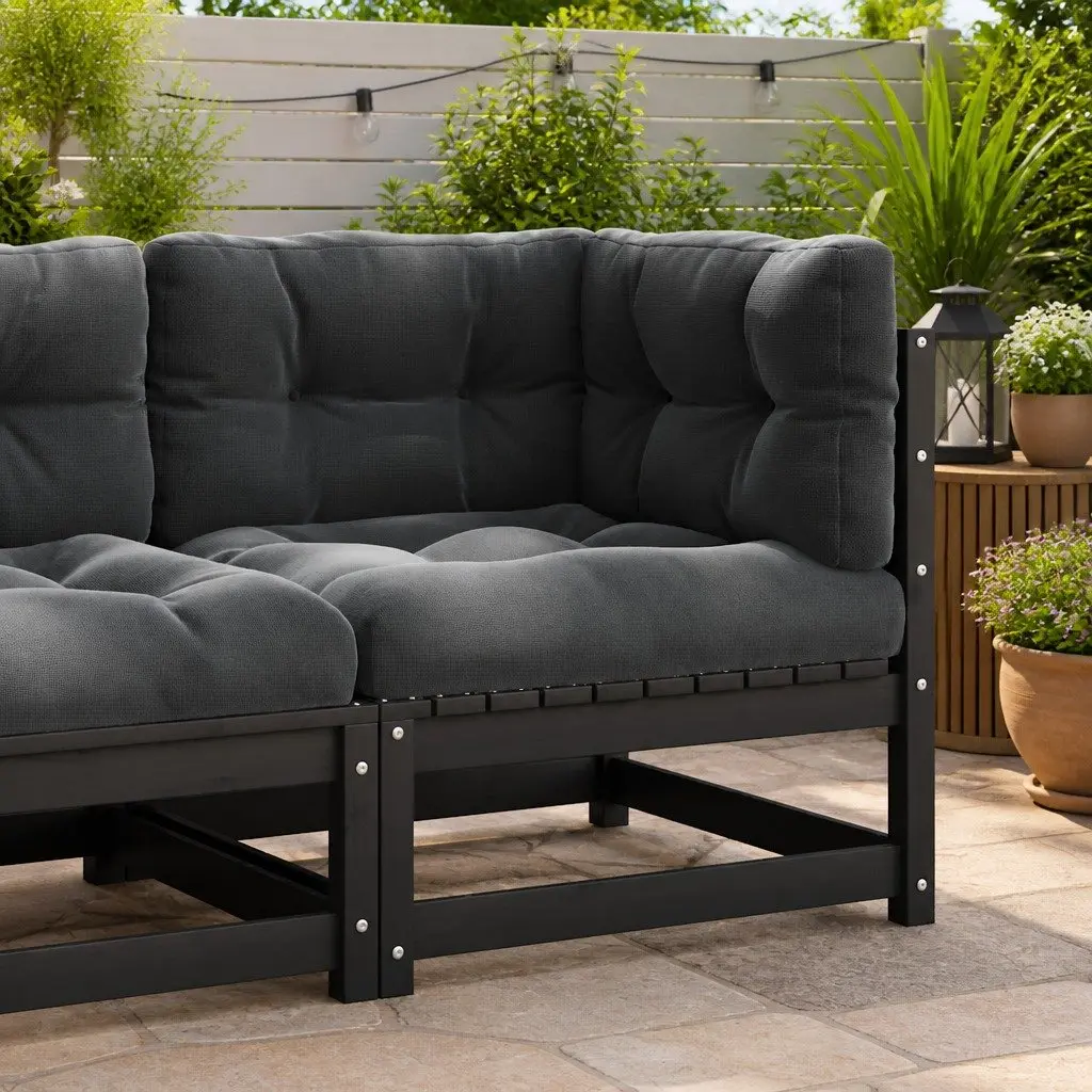 Garden Corner Sofa Modular Outdoor Sectional with Cushions Pinewood Lounge Set