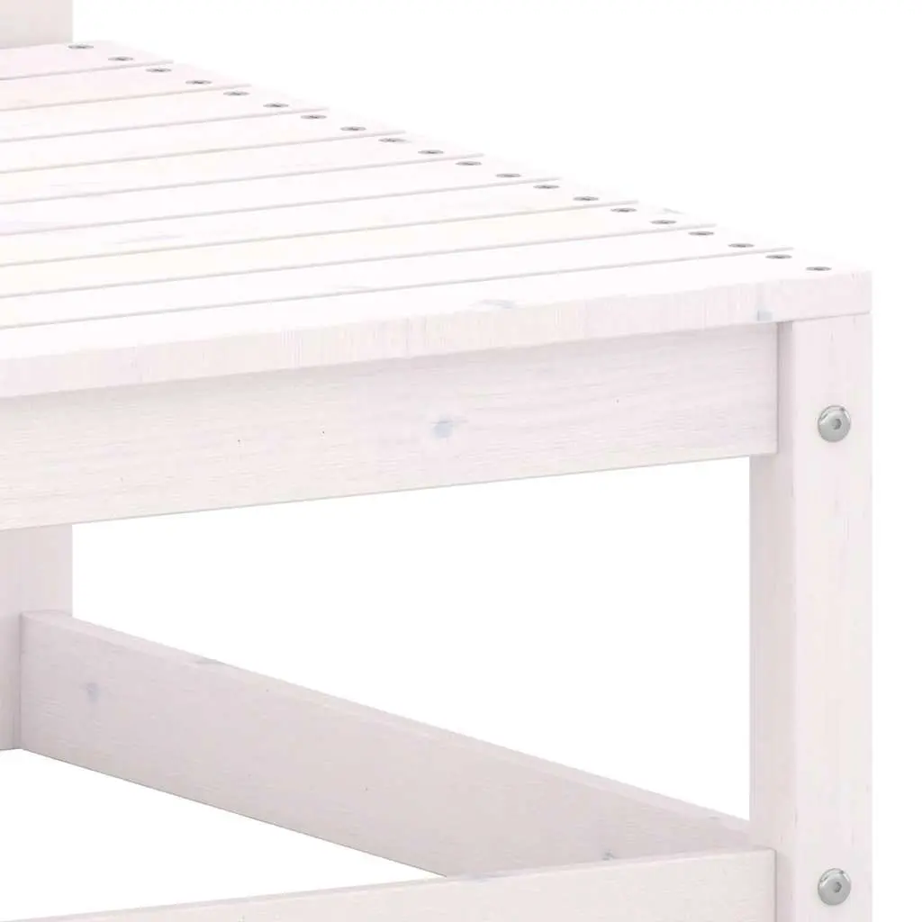 Outdoor Footstools 2 Piece Garden Patio White Solid Wood with Cushions