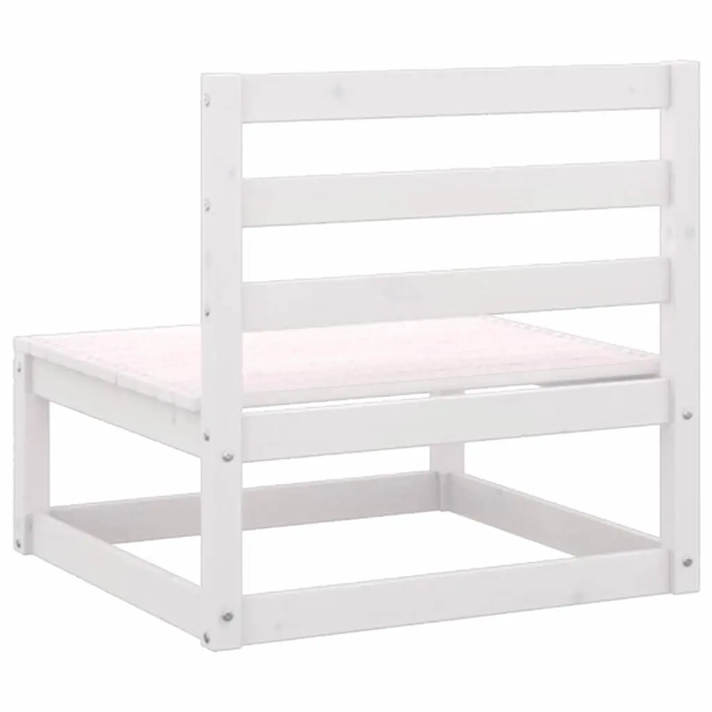 Outdoor Sofa Set 2 Piece Modular White Pinewood Lounge with Cushions Garden