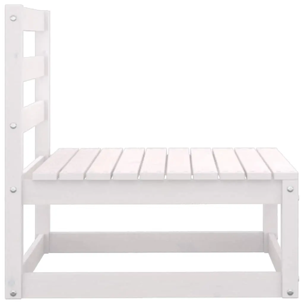 Outdoor Sofa Set 2 Piece Modular White Pinewood Lounge with Cushions Garden