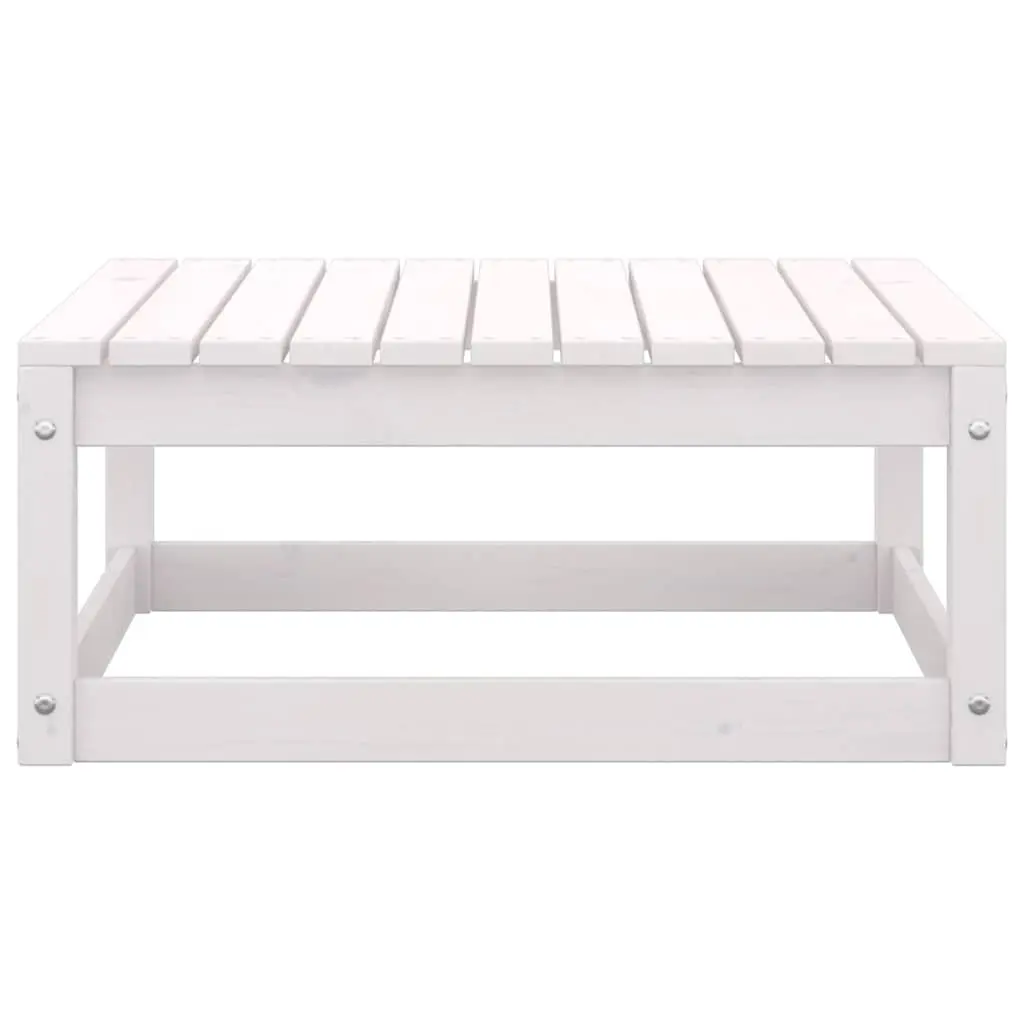 Outdoor Sofa Set 2 Piece Modular White Pinewood Lounge with Cushions Garden