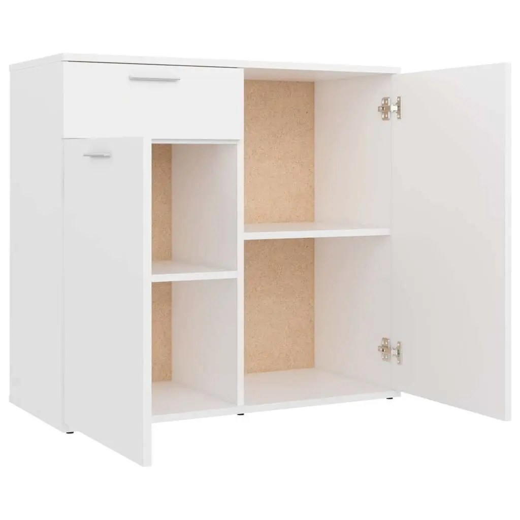 Sideboard Storage Cabinet Home Furniture 80x36x75cm White 2 Doors Drawer