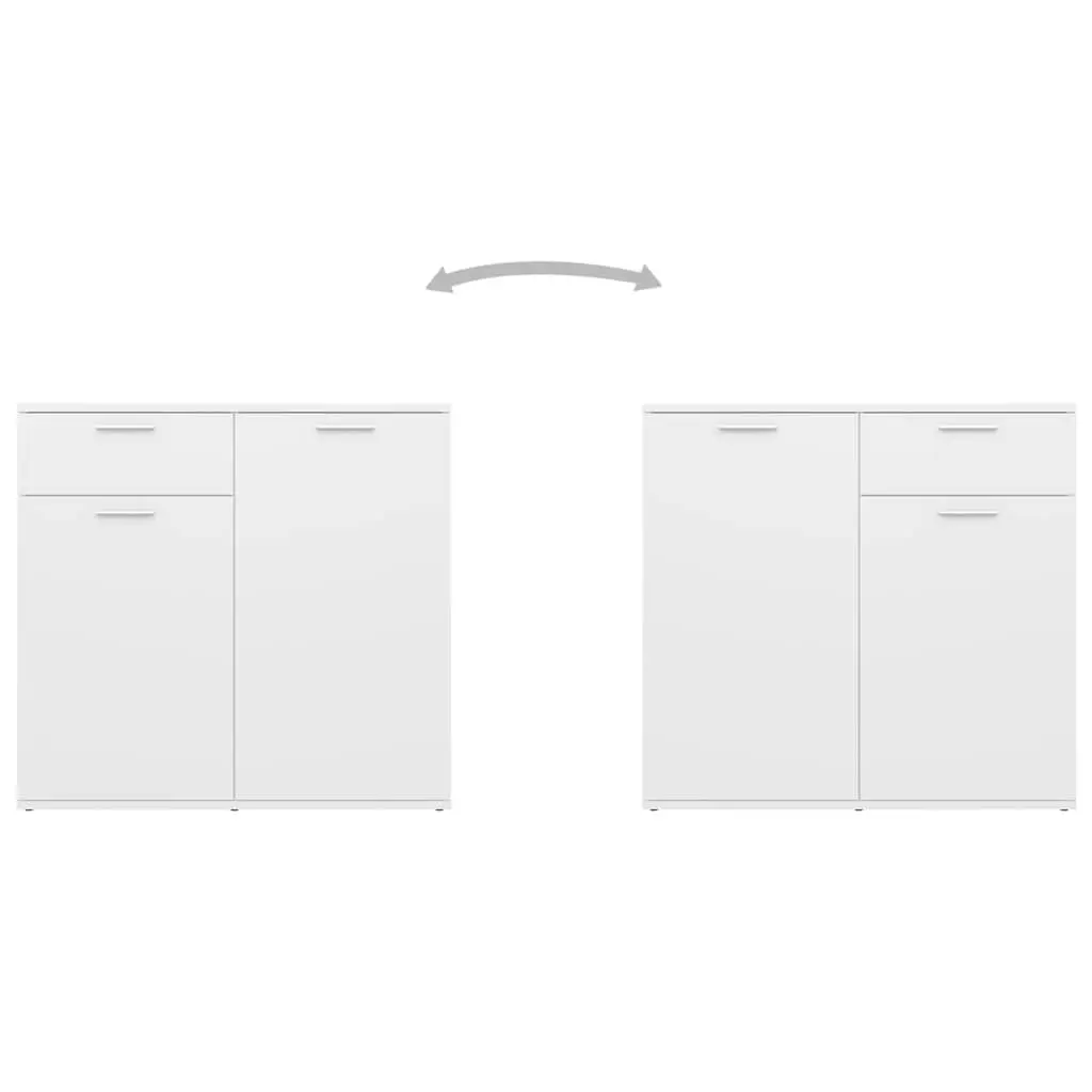 Sideboard Storage Cabinet Home Furniture 80x36x75cm White 2 Doors Drawer