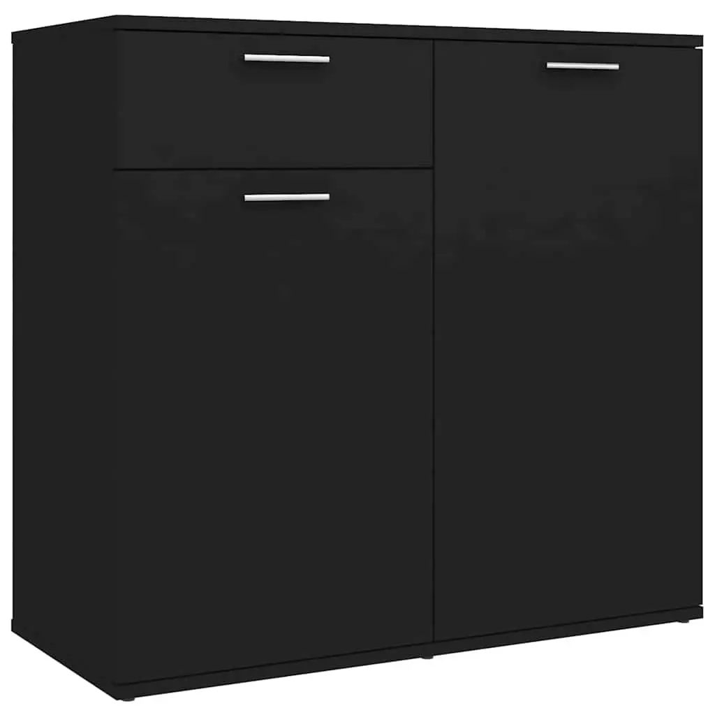 Sideboard Cabinet Black Storage Furniture for Home 80 x 36 x 75 cm