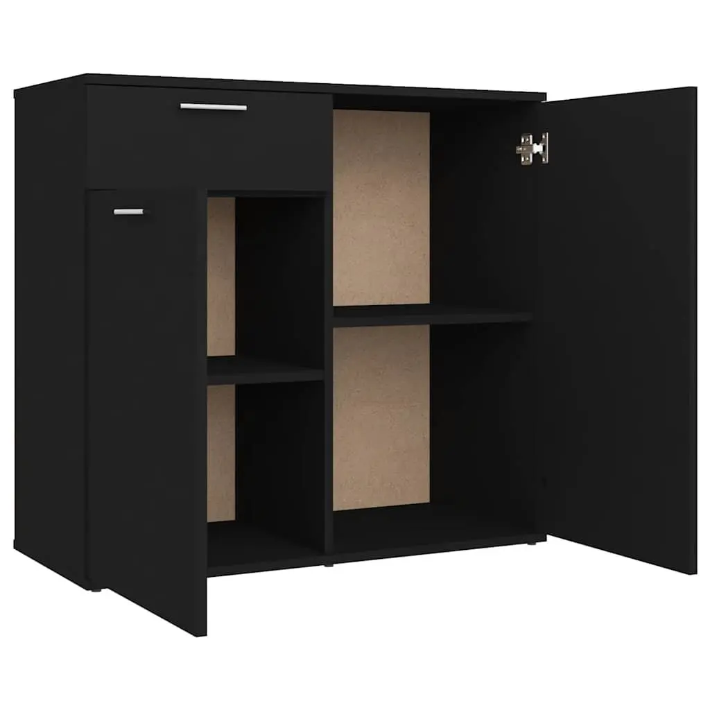 Sideboard Cabinet Black Storage Furniture for Home 80 x 36 x 75 cm