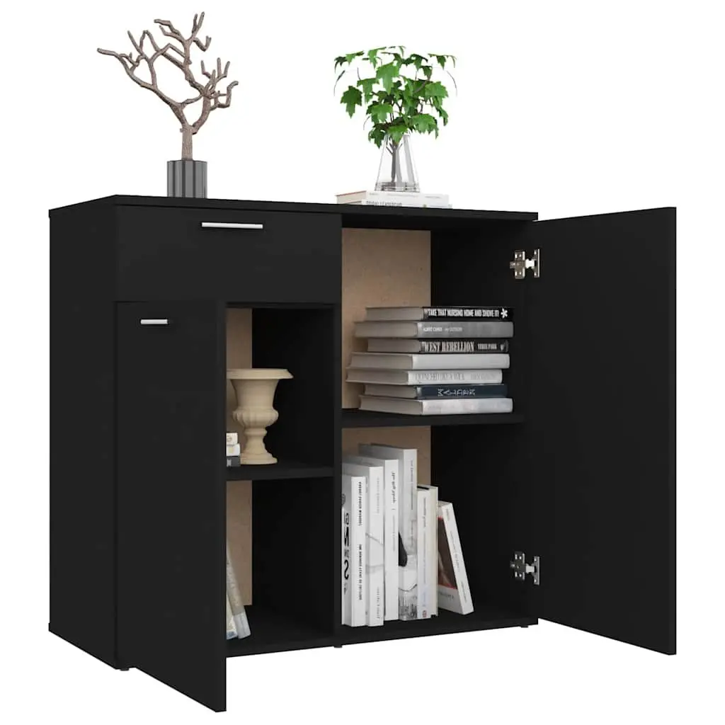 Sideboard Cabinet Black Storage Furniture for Home 80 x 36 x 75 cm