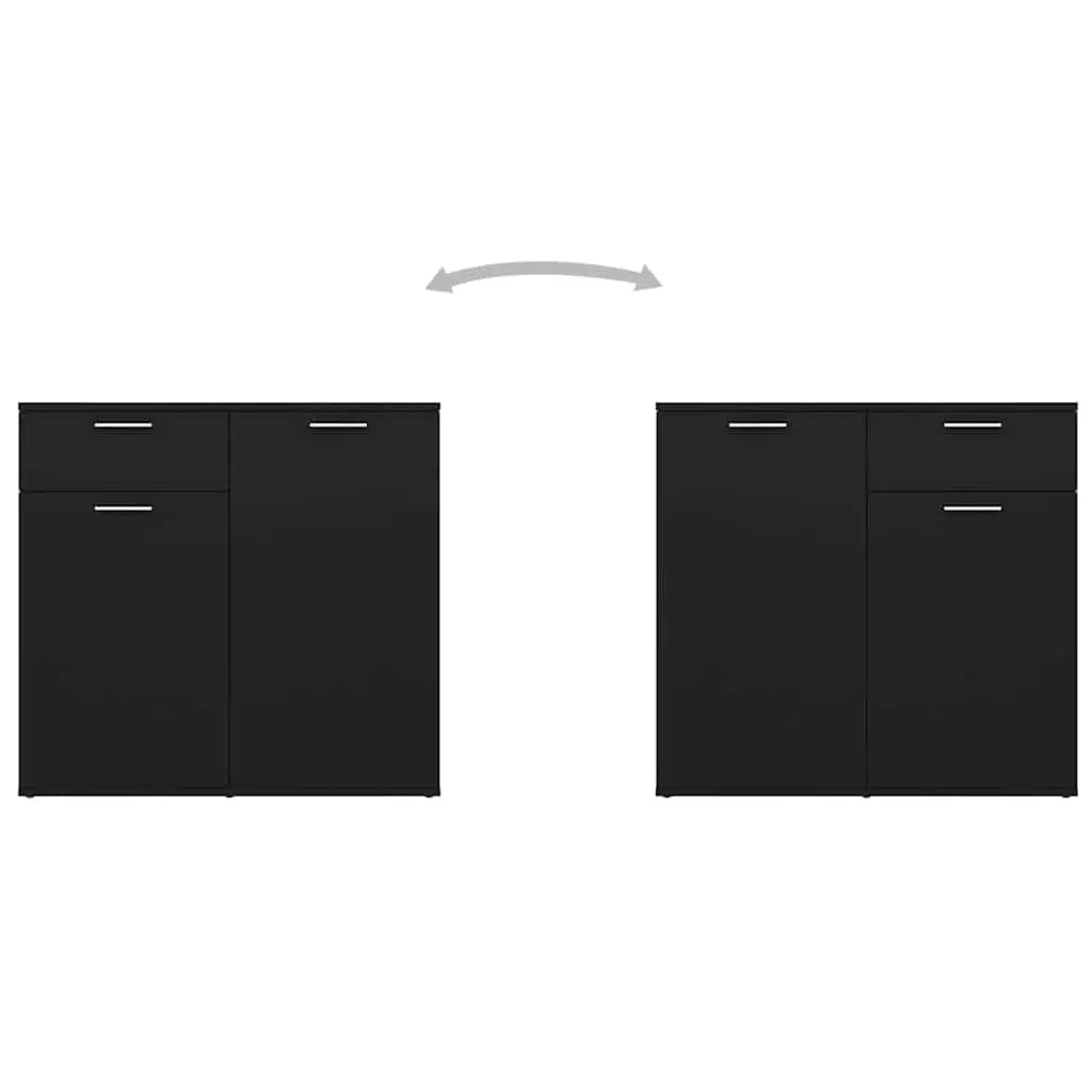 Sideboard Cabinet Black Storage Furniture for Home 80 x 36 x 75 cm