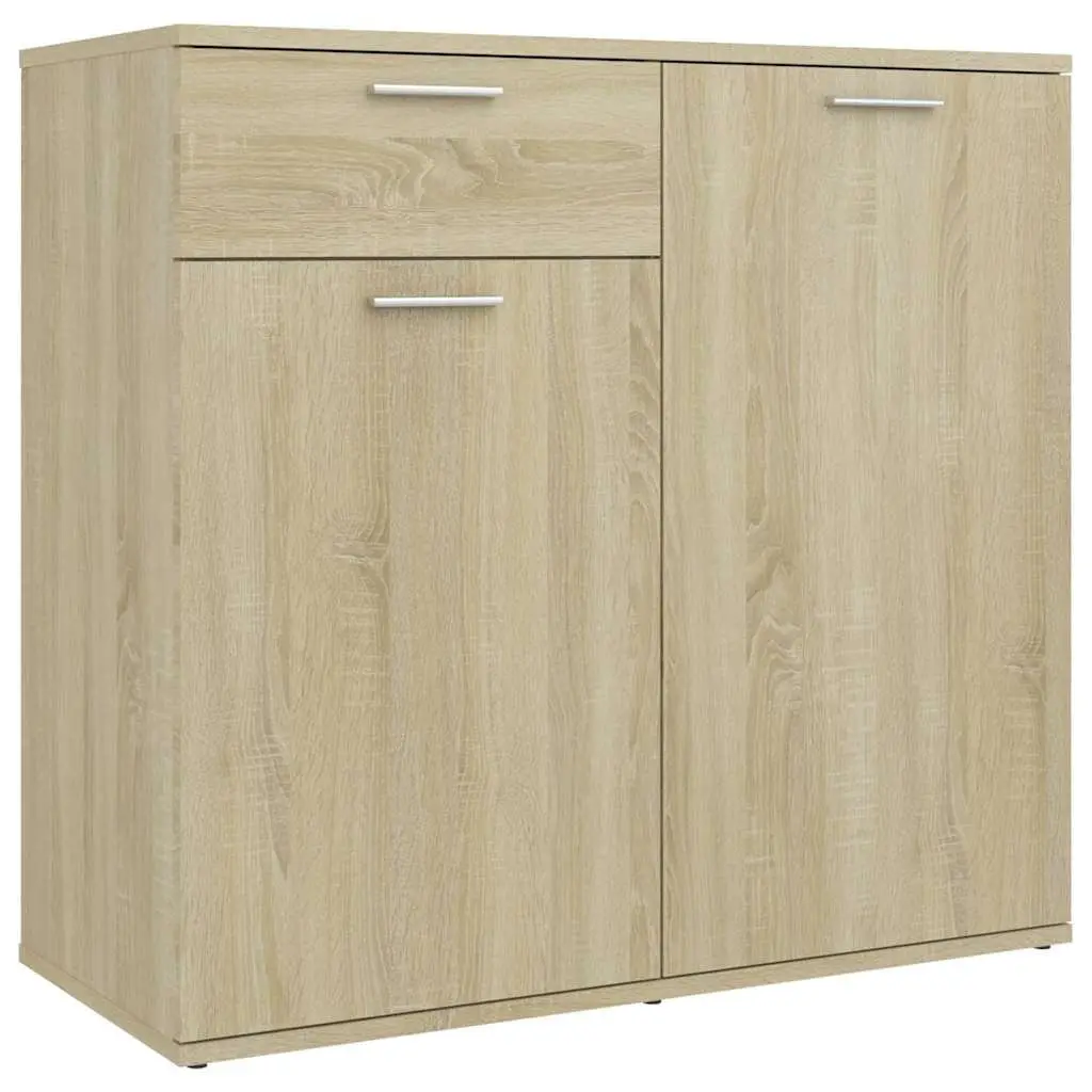 Sideboard Storage Cabinet with 2 Doors and Drawer Brown Engineered Wood