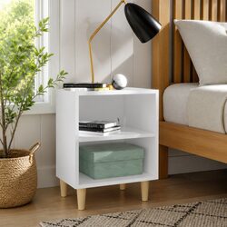 White Bedside Table with Dimensions 40x30x50 cm