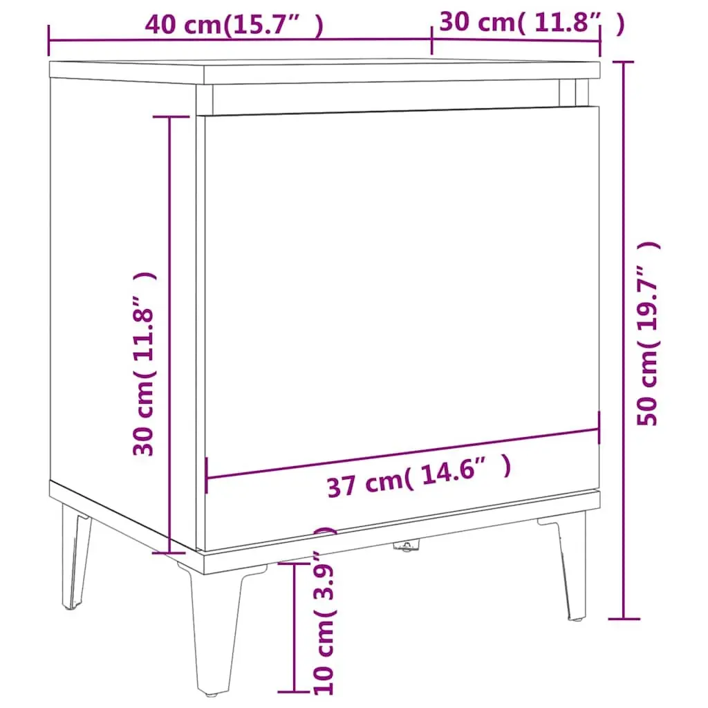 Bedside Table with Reversible Door Opening