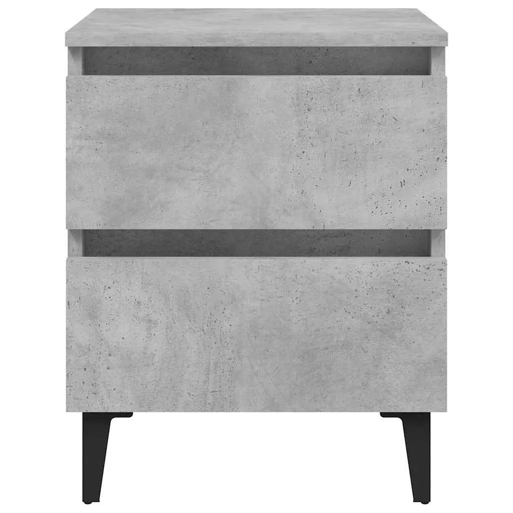 Grey Concrete Bedside Table with Drawers
