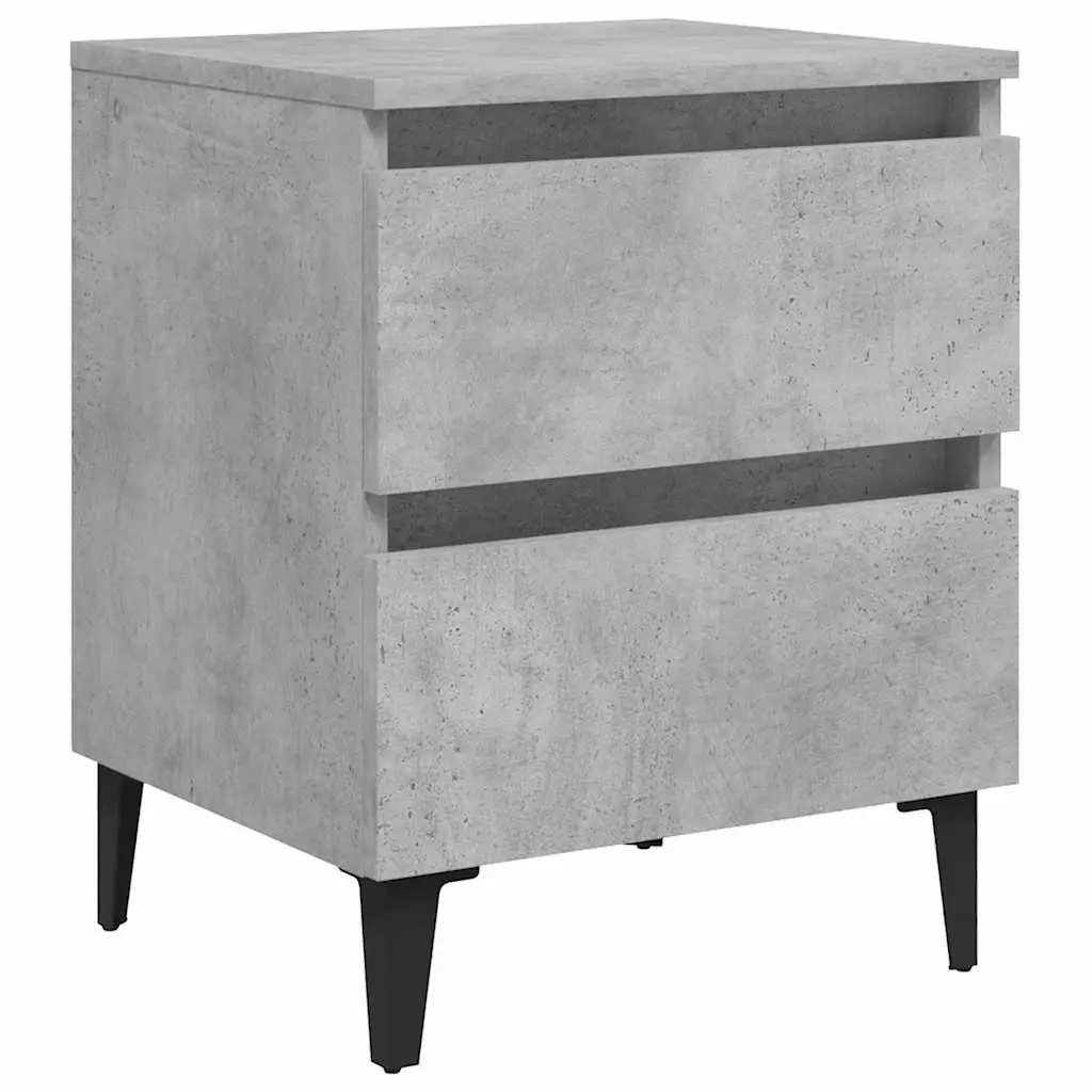 Bedside Tables 2 pcs Concrete Grey Bed Cabinets Nightstands with Drawers