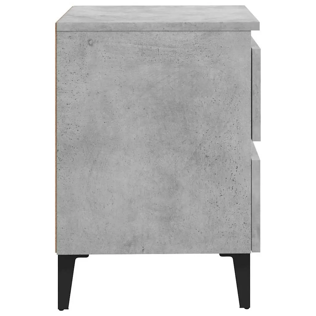 Bedside Tables 2 pcs Concrete Grey Bed Cabinets Nightstands with Drawers