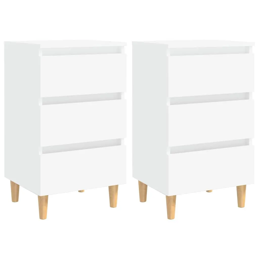 Bedside Tables Nightstands 2 pcs White 40x35x69cm