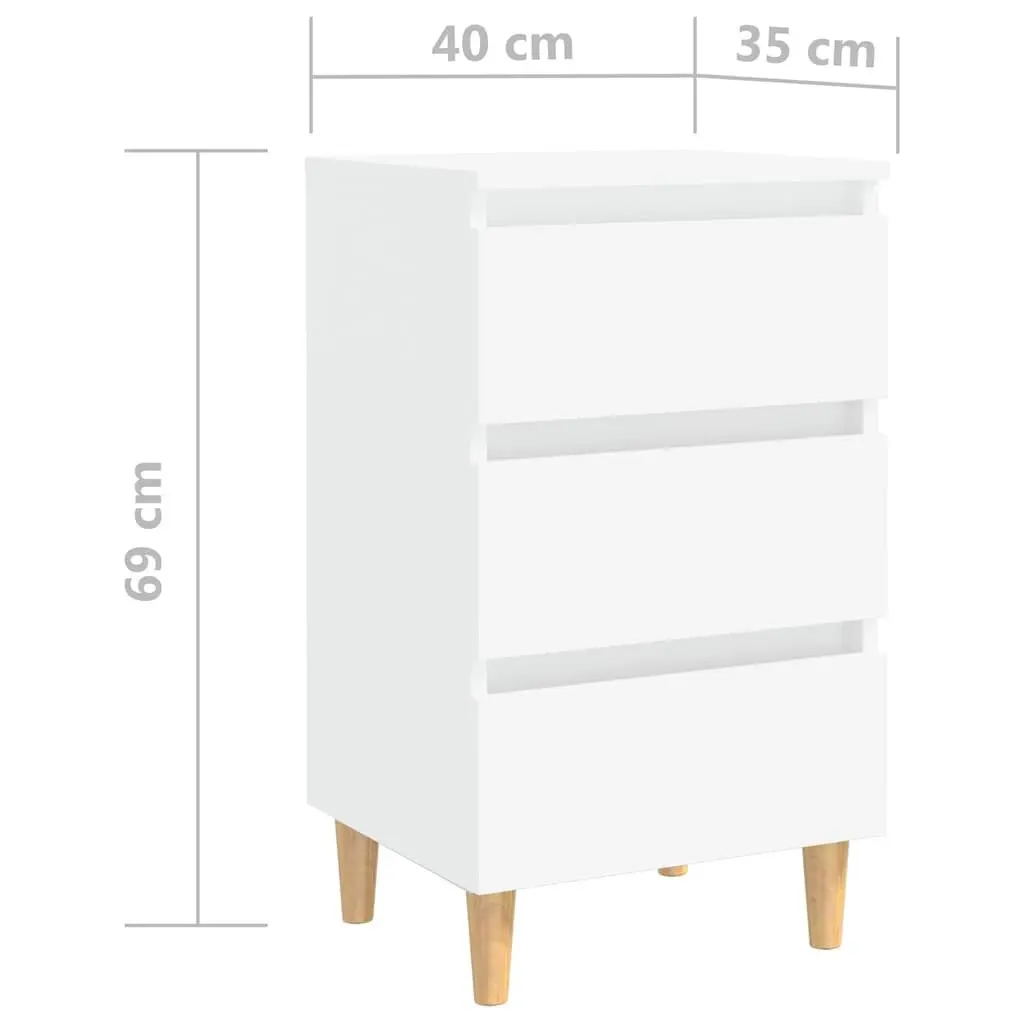Bedside Tables Nightstands 2 pcs White 40x35x69cm