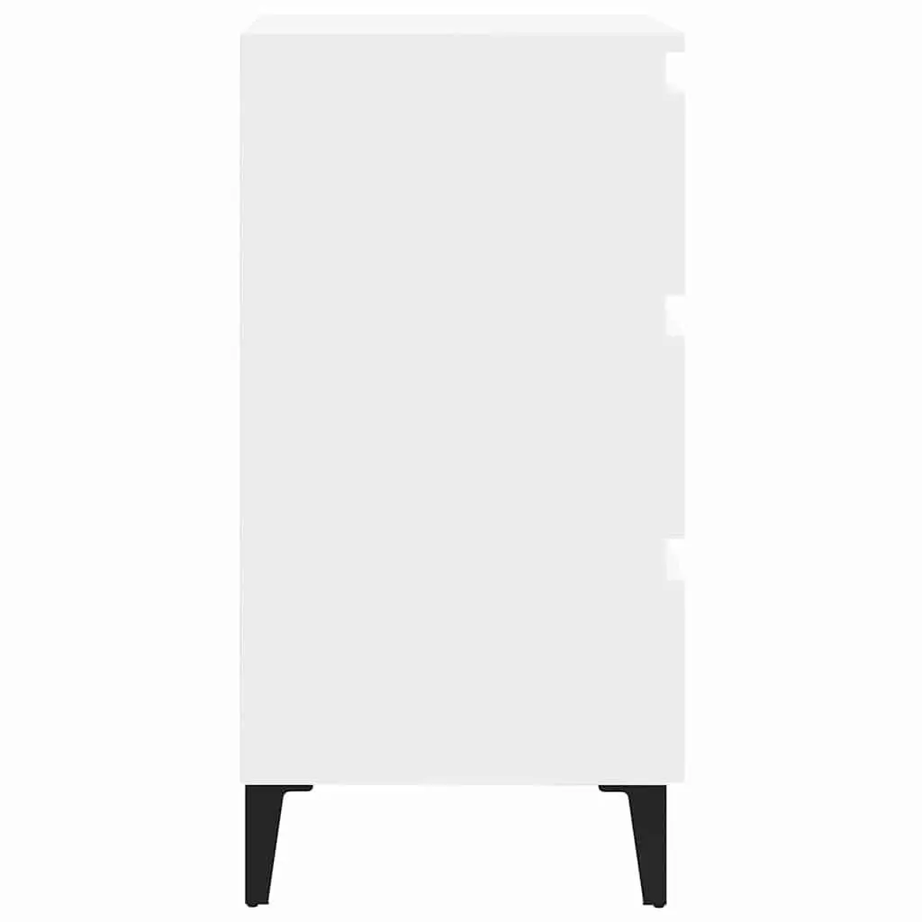 White Bedside Tables with Metal Legs