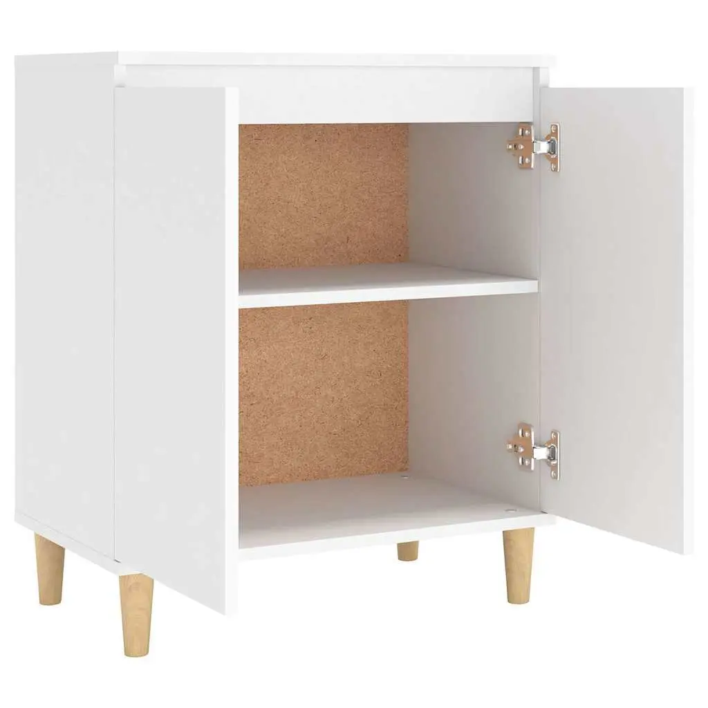 Sideboard for Living Room White 60x35x70cm Engineered Wood with Wood Legs