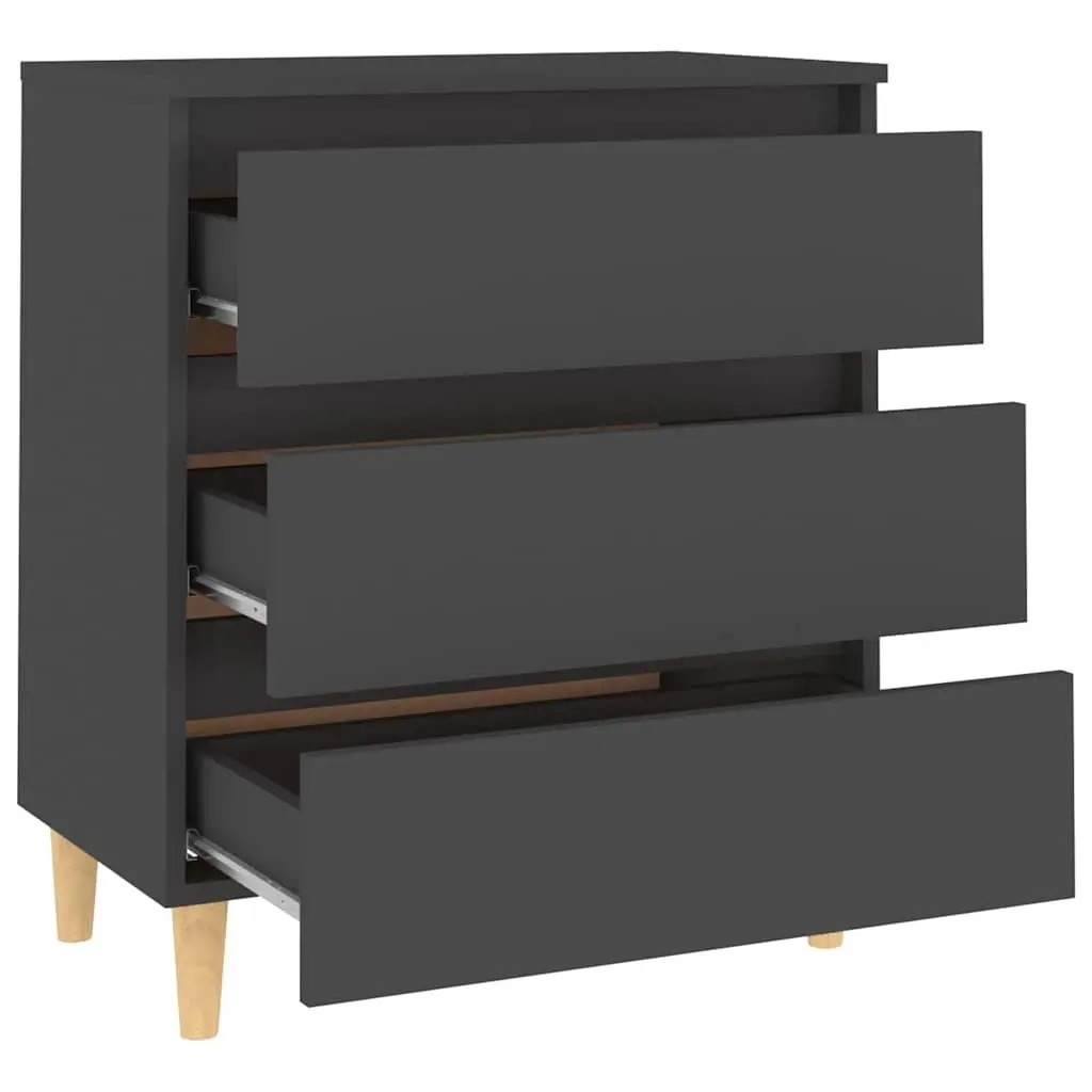 Sideboard Grey Scandinavian Style Storage Cabinet 60W x 35D x 69H cm