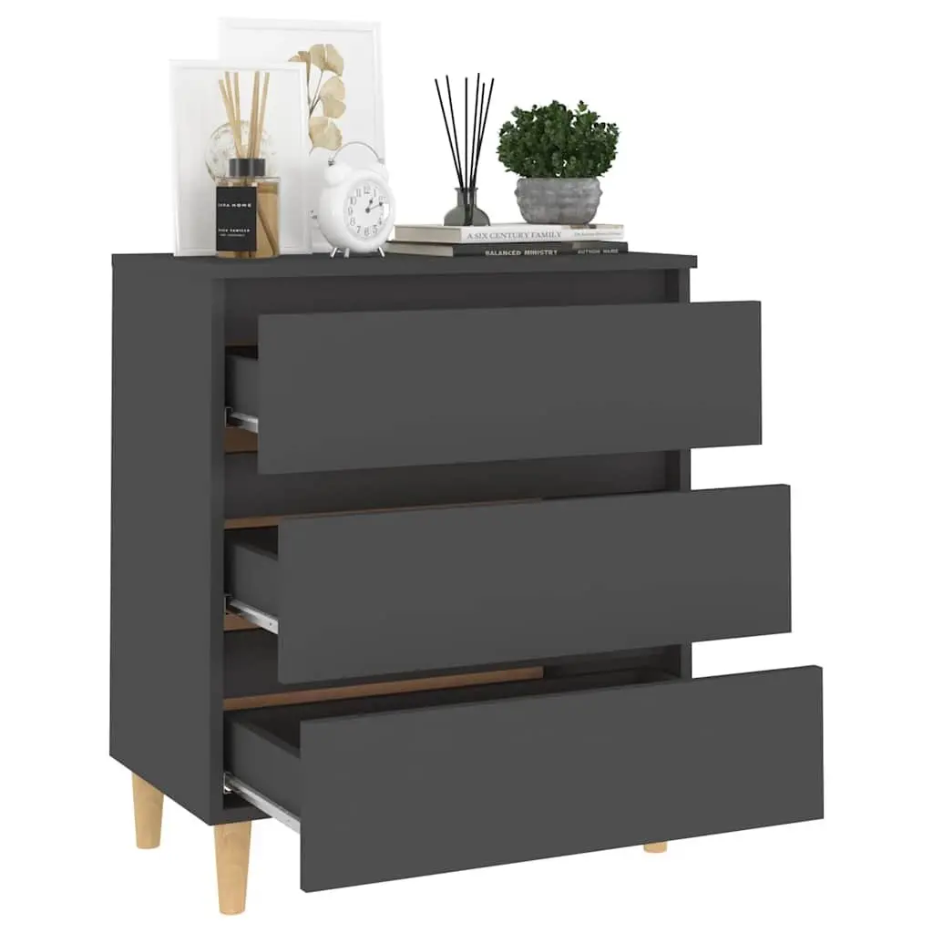 Sideboard Grey Scandinavian Style Storage Cabinet 60W x 35D x 69H cm