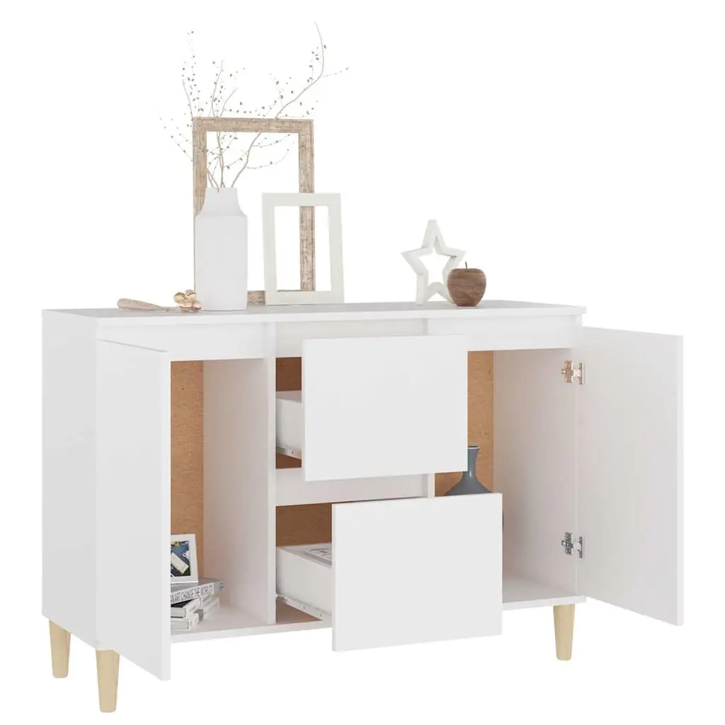 Sideboard Cabinet Storage Furniture Living Room White 101 x 35 x 70 cm