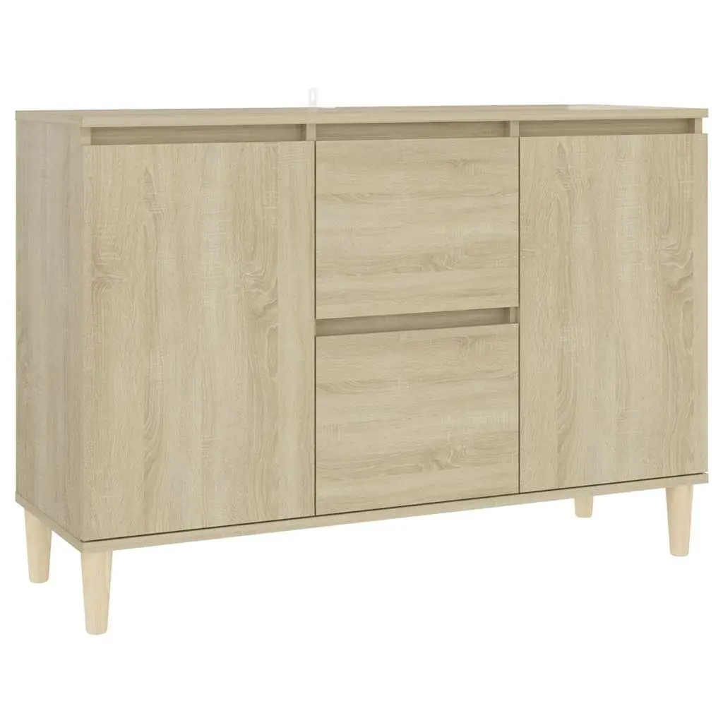 Sideboard Cabinet Living Room Brown Engineered Wood 2 Drawers 2 Doors