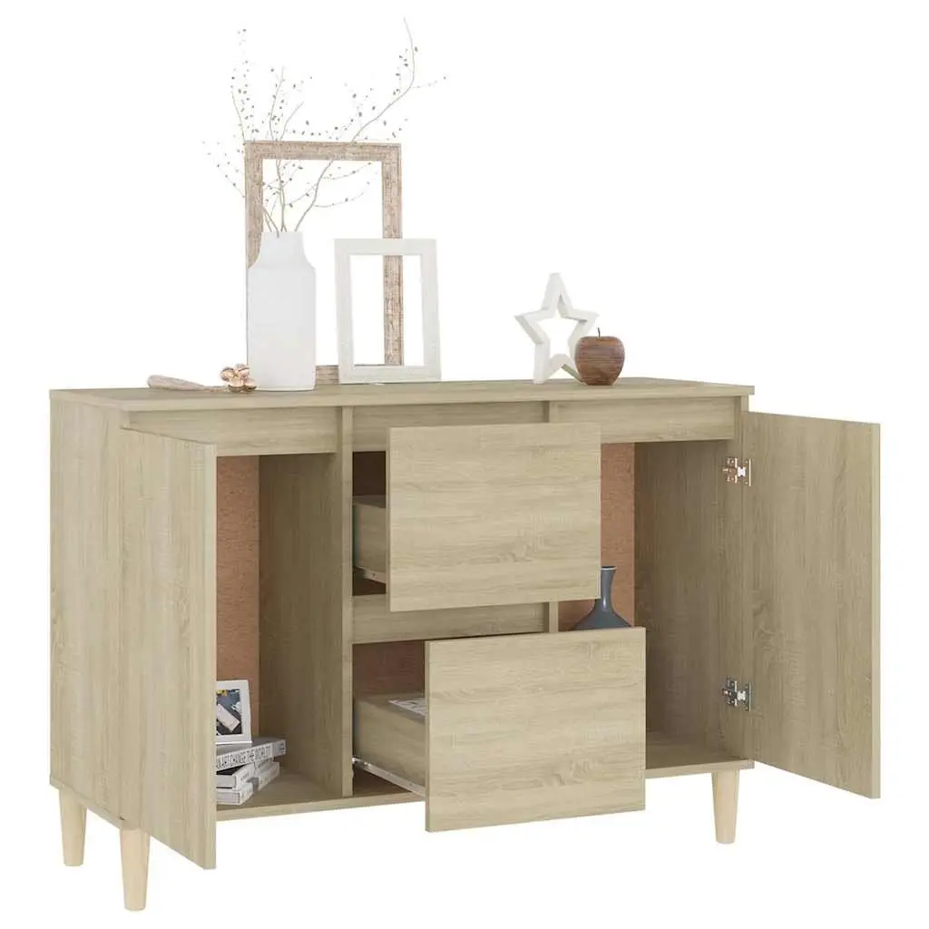 Sideboard Cabinet Living Room Brown Engineered Wood 2 Drawers 2 Doors