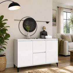 Dimensions and Features of High Gloss White Sideboard