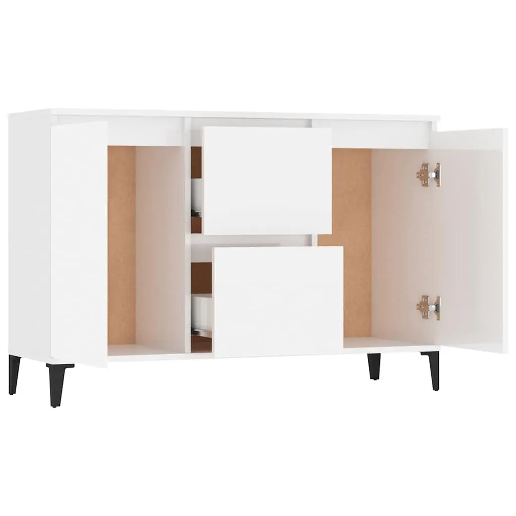 Sideboard for Living Room High Gloss White 102W x 35D x 70H cm