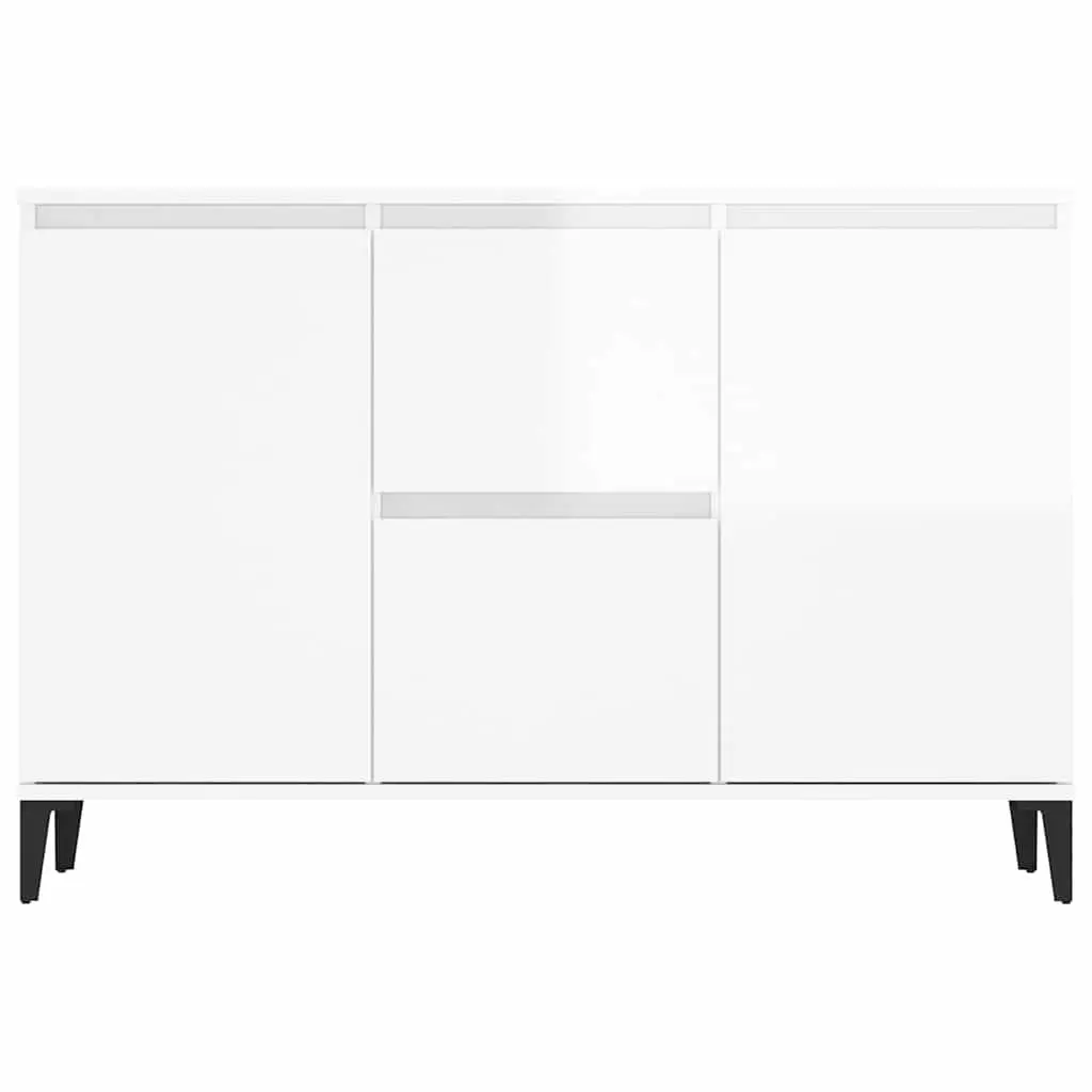 Sideboard for Living Room High Gloss White 102W x 35D x 70H cm