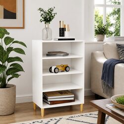 Specifications of the White 4-Shelf Sideboard Storage Cabinet