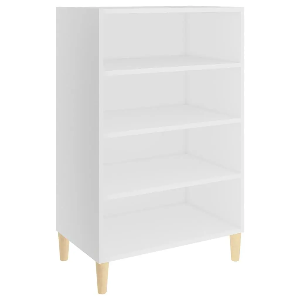 Sideboard White Storage Cabinet Living Room 4 Shelves