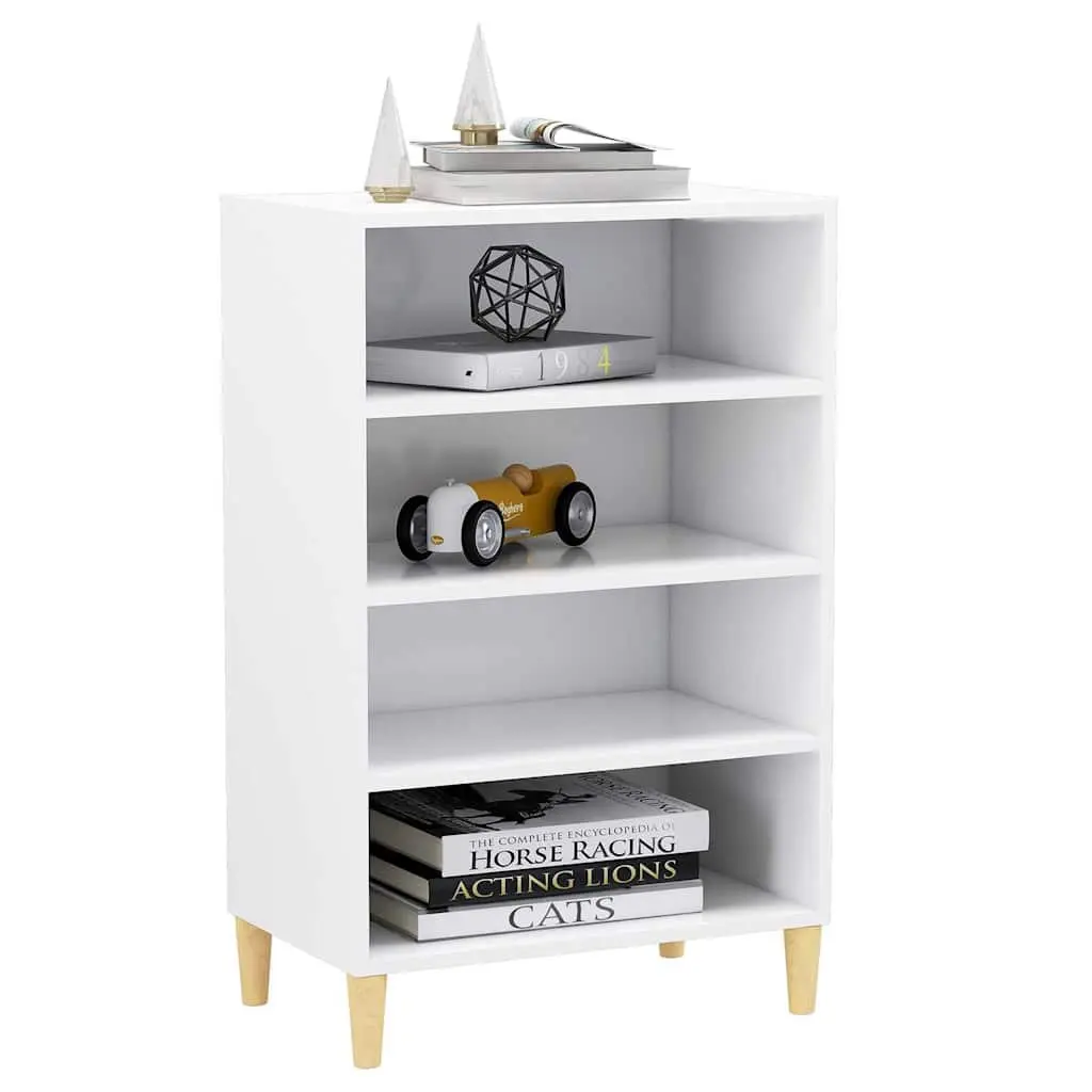 Sideboard White Storage Cabinet Living Room 4 Shelves
