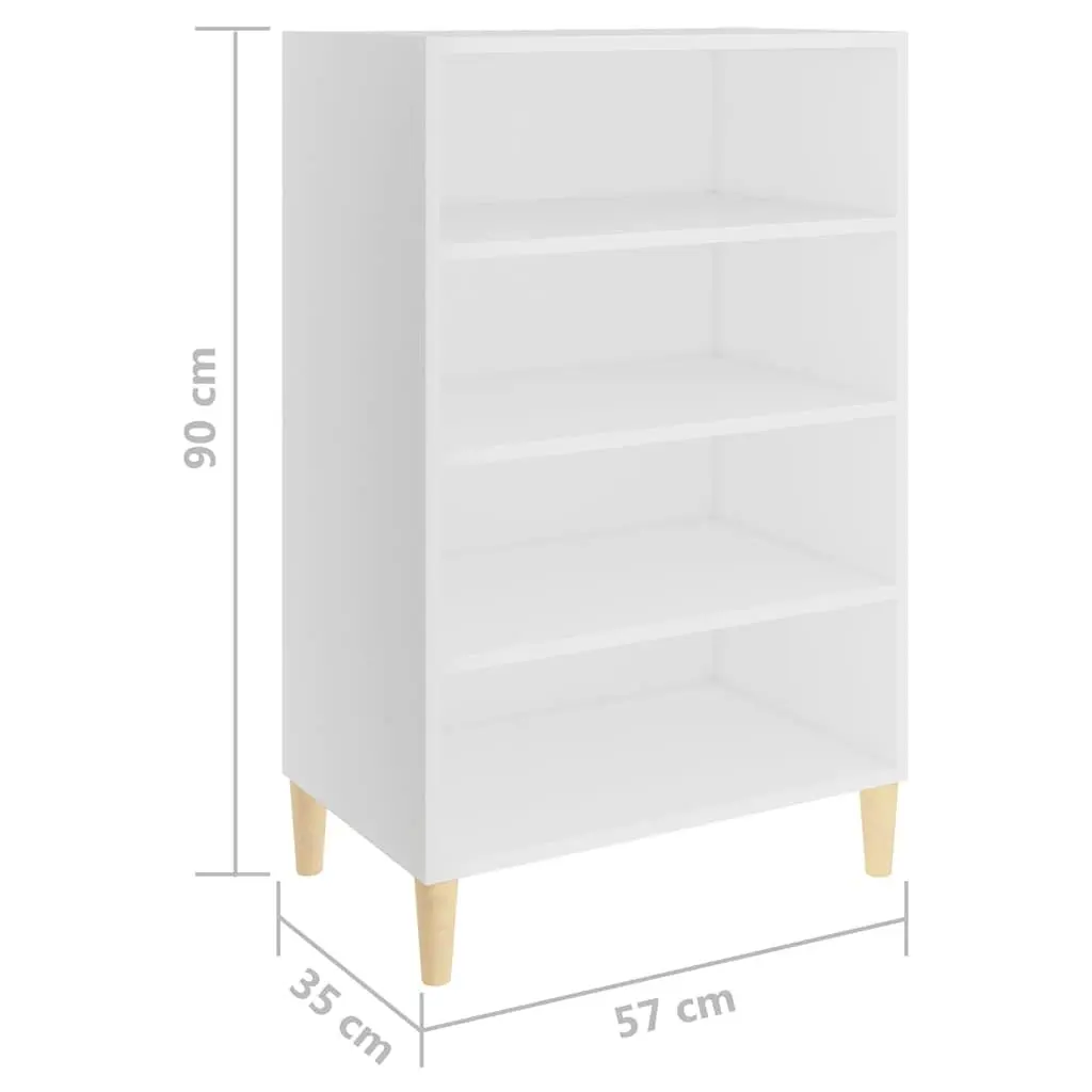 Sideboard White Storage Cabinet Living Room 4 Shelves